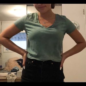 Green tie dye crop t-shirt